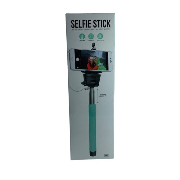 GEMS+ Other - GEMS+ Selfie Stick Telescoping Handle Shutter Button Turquoise Blue Green NEW‎